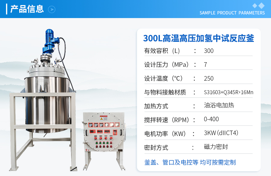 上海300L不銹鋼復(fù)合板加氫反應(yīng)釜